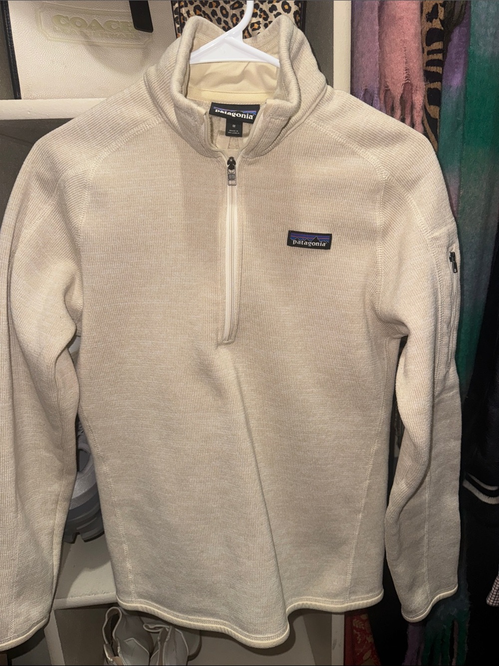 Patagonia Men’s Zip-Up Sweater in Cream